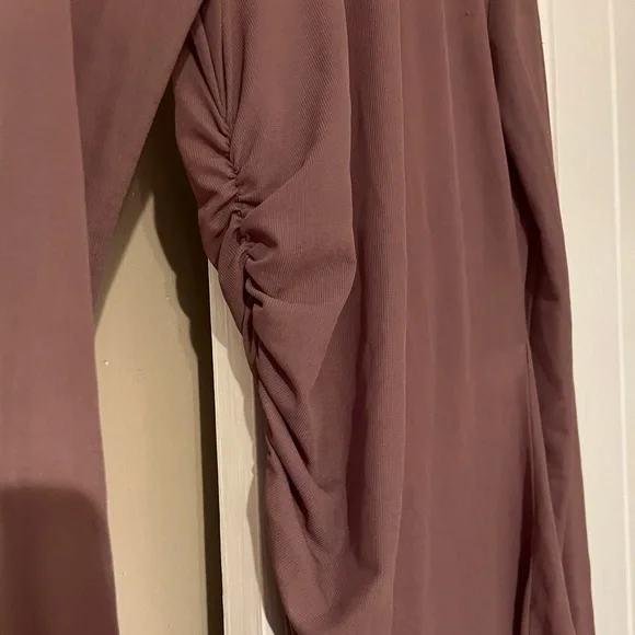 Mauve Zara mock neck layering sheer shirt. Small imperfection see pictures. - Picture 1 of 5